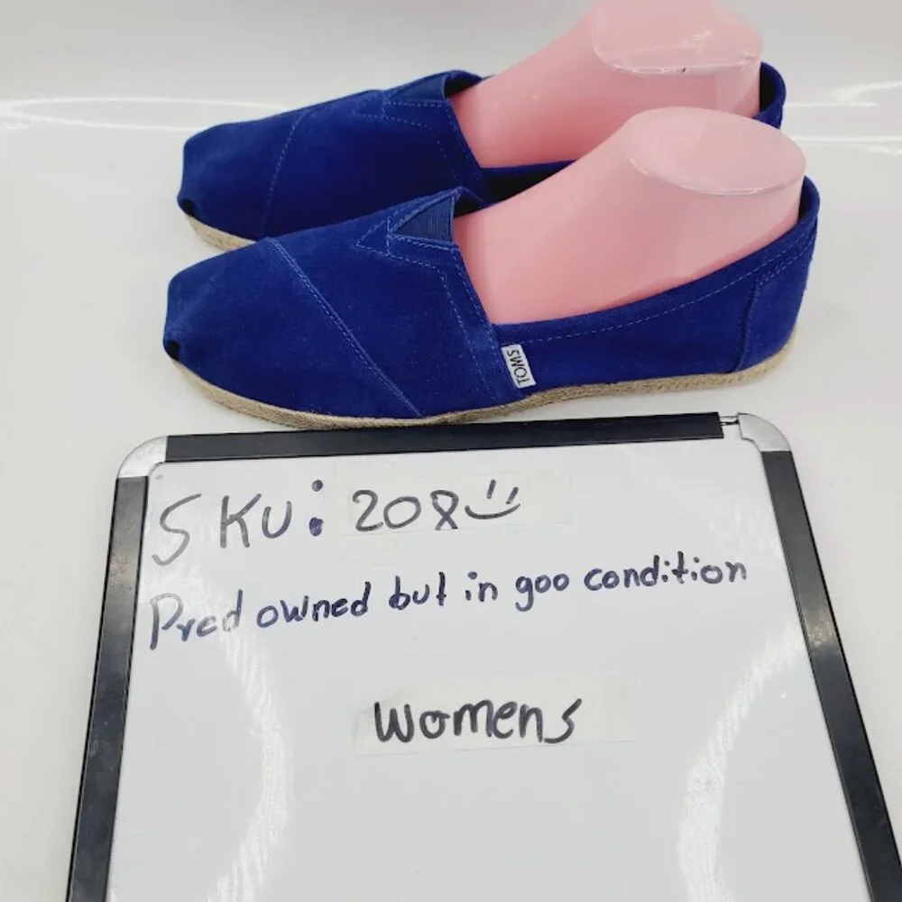 Toms Women's Royal Blue Alpargata Rope‎ Suede Slip-On Espadrille Flat Size 11